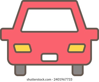 A simple illustration of a car seen from the front