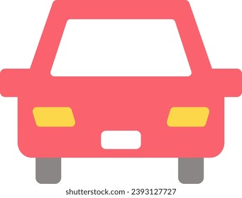 A simple illustration of a car seen from the frontfront