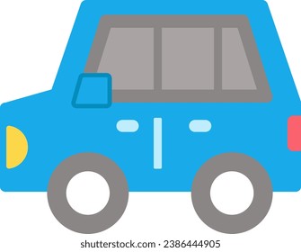 A simple illustration of a car viewed sideways