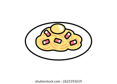 Simple illustration of carbonara from a Western restaurant