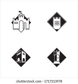 simple illustration castle, Palace icon an editable logo design 