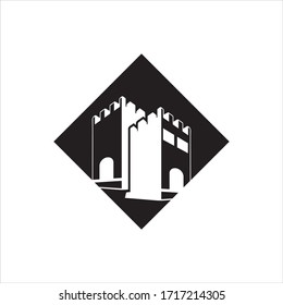 simple illustration castle, Palace icon an editable logo design.