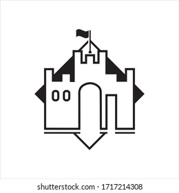 simple illustration castle, Palace icon an editable logo design.