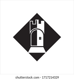 simple illustration castle, Palace icon an editable logo design.