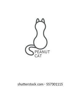 simple illustration with cat in a form of peanut