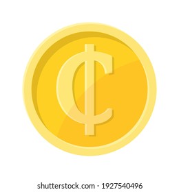 Simple illustration of Cedi coin Concept of internet currency