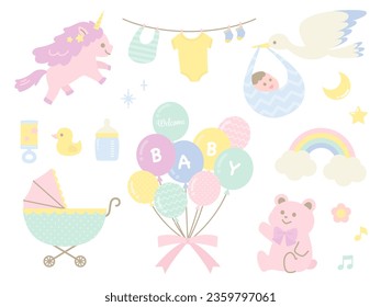 simple illustration celebrate new born baby 