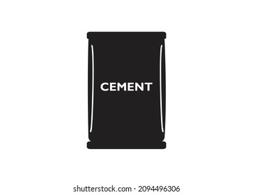Simple illustration of a cement bag in black and white.