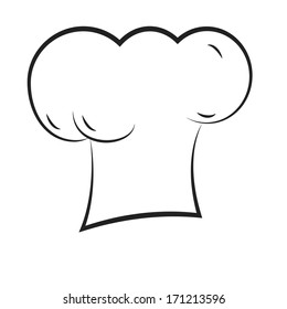 simple illustration of a chef hat outline, eps10 vector