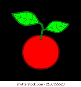 Simple illustration of cherries. Fresh cherries.