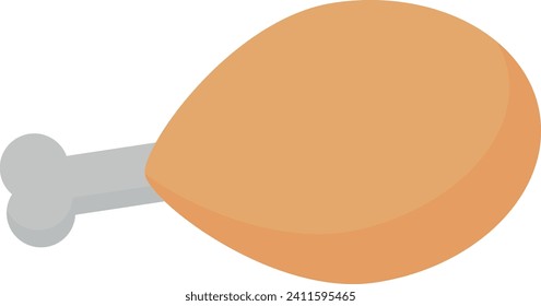 A simple illustration of a chicken drumstick with a brownish-orange meat and grey bone