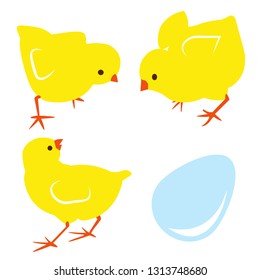 simple illustration of chicks and egg vector icon Easter themed vector illustration for gift card, flyer, certificate or banner, icon, logo, patch, sticker