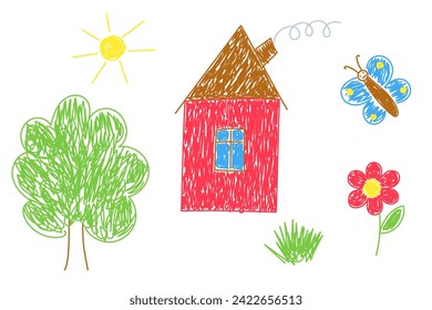 Simple illustration in children's drawing style