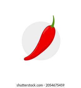 Simple Illustration of chilli icon on white background