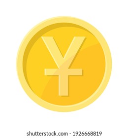 Simple illustration of Chinese yuan, yen symbol, coin Concept of internet currency