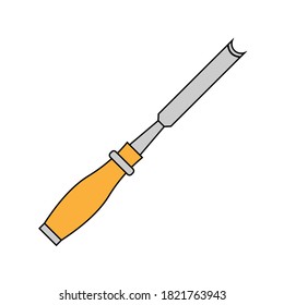 Simple illustration of chisel Concept of work tools for design