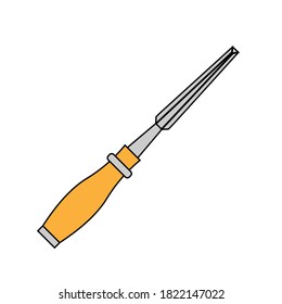 Simple illustration of chisel Concept of work tools for design