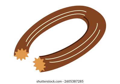 A simple illustration of chocolate churros.