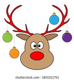 Simple illustration of Christmas deer Concept for Christmas holiday