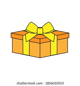 Simple ilustración de la caja de regalo de Navidad para las vacaciones de Navidad