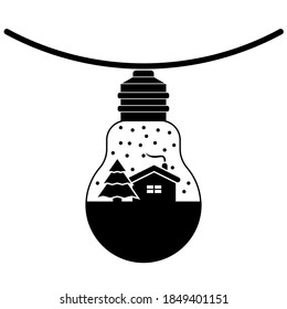 Simple illustration of Christmas light bulb toy for Christmas holiday