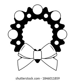 Simple illustration of Christmas ornament wreath for Christmas holiday