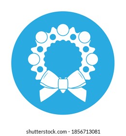 Simple illustration of Christmas ornament wreath for Christmas holiday