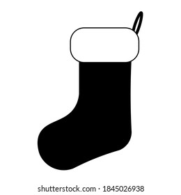 Simple illustration of Christmas sock icon for Christmas holiday