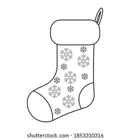 Simple illustration of Christmas sock icon for Christmas holiday
