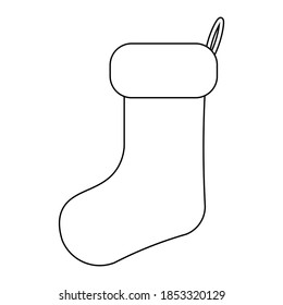 Simple illustration of Christmas sock icon for Christmas holiday