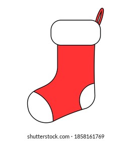 Simple illustration of Christmas sock icon for Christmas holiday