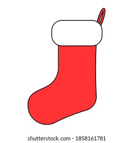 Simple illustration of Christmas sock icon for Christmas holiday