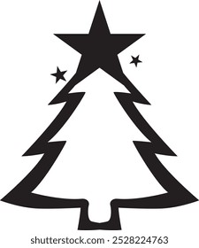 Simple illustration of Christmas tree, vector material 02