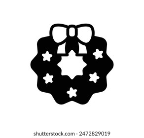 A simple illustration of a Christmas wreath.