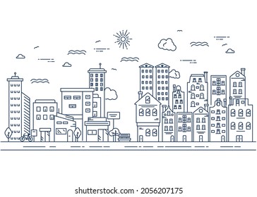 Simple illustration of city line design