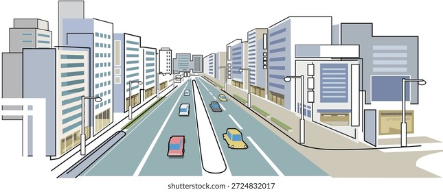 Eine einfache Illustration eines Stadtbildes.