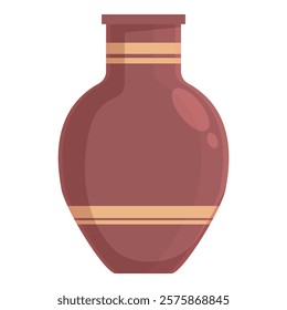 Simple illustration of a clay vase with stripes, potentially used for storing liquids or decorative purposes