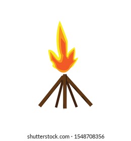 simple illustration clip art vector 3d camping fire