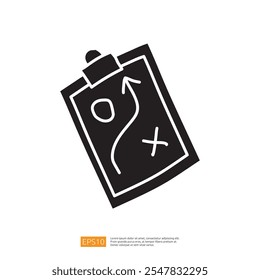 Uma ilustração simples de uma área de transferência com um design semelhante a um mapa que apresenta um 'X' marcando um local e um caminho que leva a ele, sugerindo navegação ou planejamento.