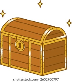 A simple illustration of a closed treasure chest