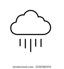 A simple illustration of a cloud with rain falling beneath it.