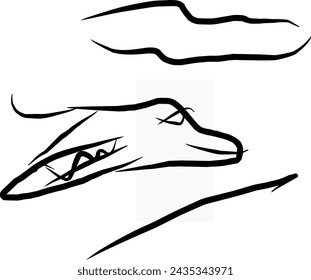 ilustración simple de formas de nubes con líneas garabateadas