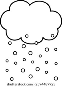 A simple illustration of a cloud with snow falling