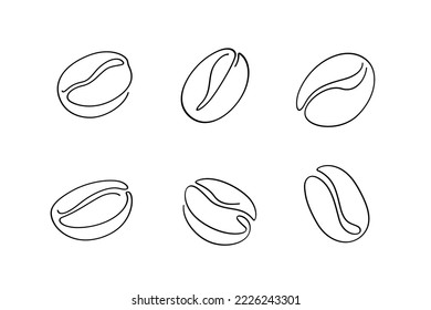 Simple illustration of Coffee beans. Coffee grain icon set.