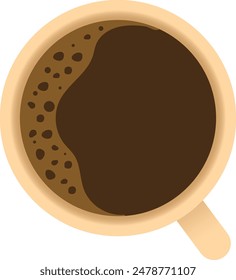 Simple illustration of coffee seen from above