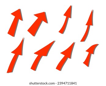 Ilustración simple de una colección de símbolos de flecha roja