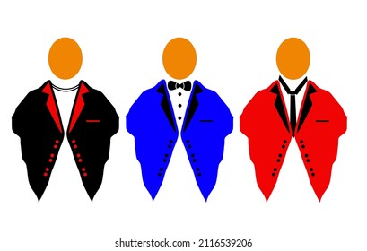 simple illustration of color jacket set. View from Front.
