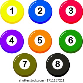 Simple illustration of a colorful billiard ball