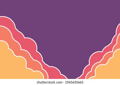 A simple illustration of colorful clouds in the sunset sky