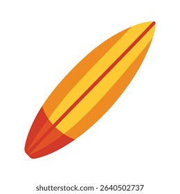 Simple illustration of a colorful surfboard for summer fun activities
